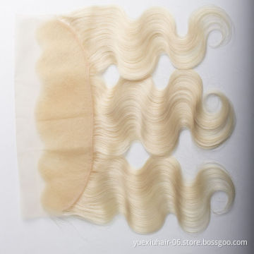 10A Quality Remy Virgin Human Hair Unprocessed Mink Virgin Brazilian hair 13x4 lace frontal body wave 613 blonde